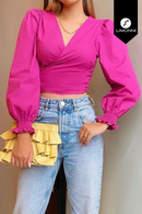 Blusas para mujer Limonni Mailia LI3616 Tops fuscia