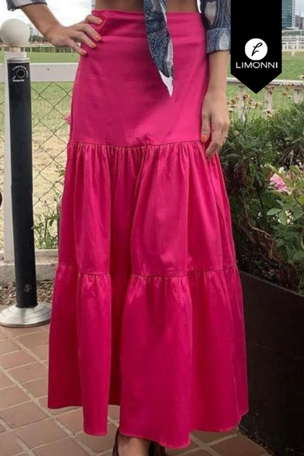 Faldas para mujer Limonni Mailia LI3623 Largos elegantes fuscia