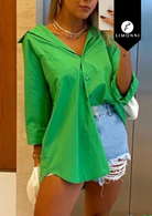 Blusas para mujer Limonni Valiente LI4591 Camiseras verde