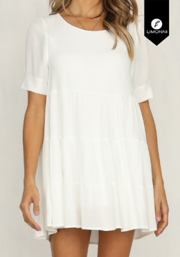 SALE - Vestidos para mujer Limonni LI2121 Cortos Casuales - Blanco