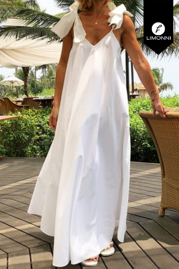 SALE - Vestidos para mujer Limonni LI3389 Maxidress - Blanco