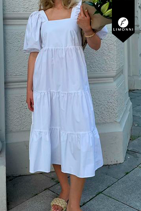 SALE - Vestidos para mujer Limonni LI4445 Maxidress - Blanco