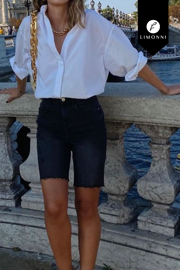 SALE - Blusas para mujer Limonni LI4674 Camiseras - Blanco