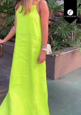 Vestidos para mujer Limonni Cayena LI4955 Maxidress VERDE LIMA SALE