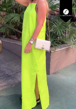 SALE - Vestidos para mujer Limonni LI4955 Maxidress - Verde Lima