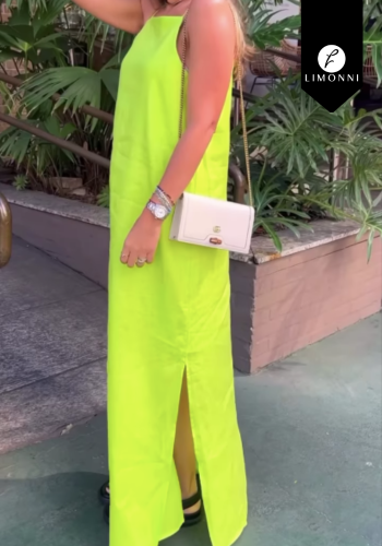 SALE - Vestidos para mujer Limonni LI4955 Maxidress - Verde Lima