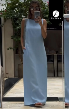 SALE - Vestidos para mujer Limonni LI4961 Maxidress - Azul Bebe