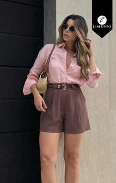 Blusas para mujer Limonni Cayena LI5307 Camiseras rosado