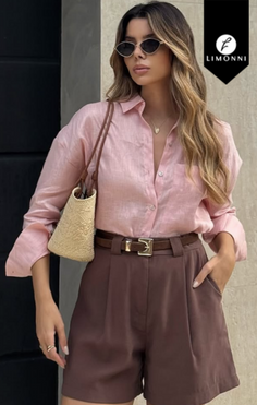 Blusas para mujer Limonni Cayena LI5307 Camiseras rosado