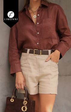 Blusas para mujer Limonni Cayena LI5321 Camiseras marron