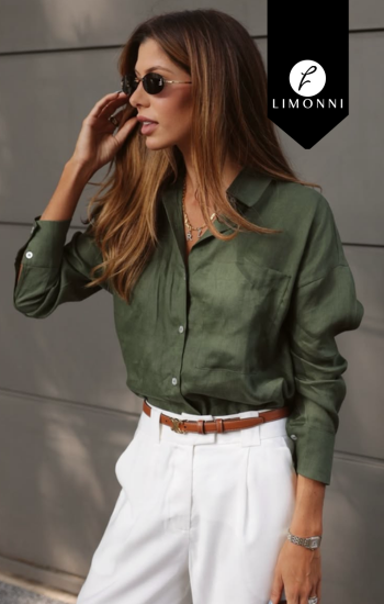 Blusas para mujer Limonni Cayena LI5349 Camiseras verde militar