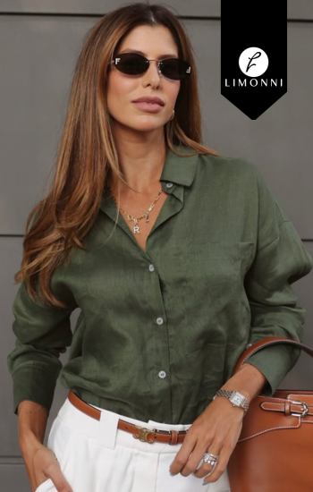 Blusas para mujer Limonni Cayena LI5349 Camiseras verde militar