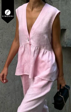 Blusas para mujer Limonni Cayena LI5359 Casuales rosado