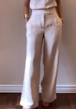 Pantalones Limonni Cayena LI5361 Largos elegantes blanco