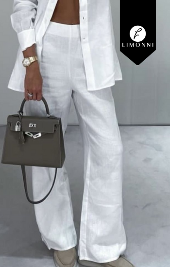 Pantalones Limonni Cayena LI5377 Pantalones Largos - Blanco