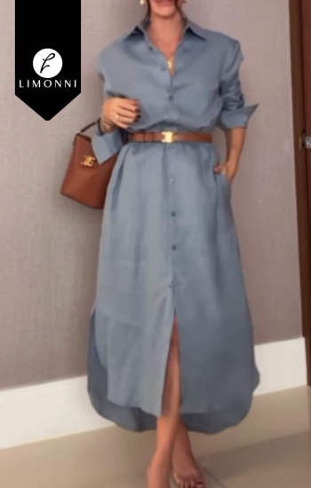 Vestidos para mujer Limonni Cayena LI5405 Maxidress - Azul Rey