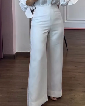 Pantalones Limonni Cayena LI5468 Largos elegantes - Blanco