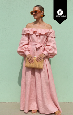 Vestidos para mujer Limonni Gretta LI5636 Maxidress - Rosado