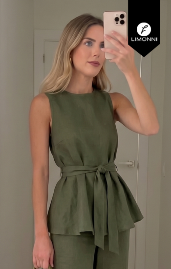 Blusas para mujer Limonni Cariñito LI5685 Casuales - Verde Militar