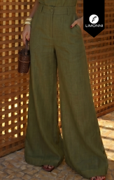 Pantalones Limonni Cariñito LI5693 Pantalones Largos - Verde Militar