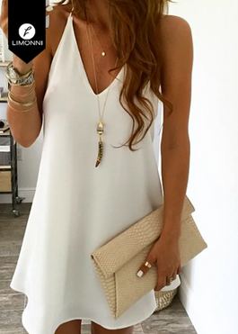 SALE - Vestidos para mujer Limonni LI1325 Cortos Casuales - Blanco
