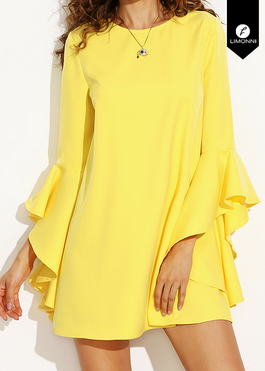 SALE - Vestidos para mujer Limonni LI1356 Cortos Casuales - Amarillo
