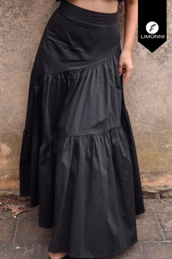 Faldas para mujer Limonni Mailia LI3374 Largos elegantes negro