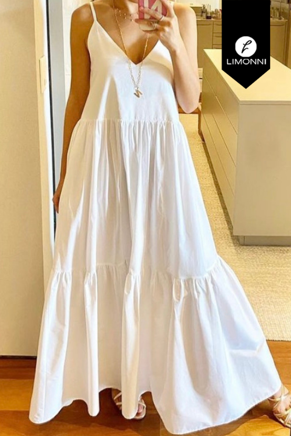 Vestidos para mujer Limonni Mailia LI3380 Maxidress blanco