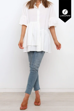 Blusas para mujer Limonni Mailia LI3423 Casuales blanco