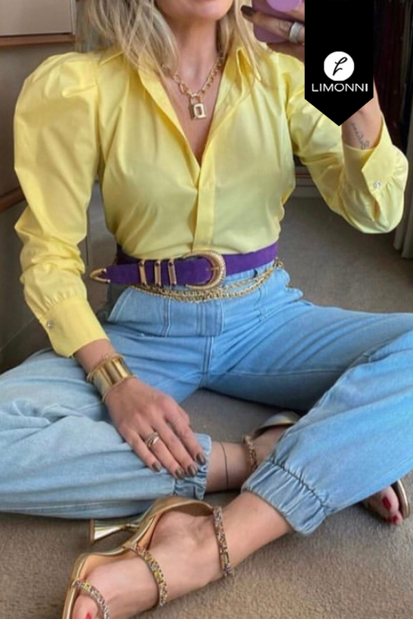 Blusas para mujer Limonni Mailia LI3442 Camiseras amarillo pastel