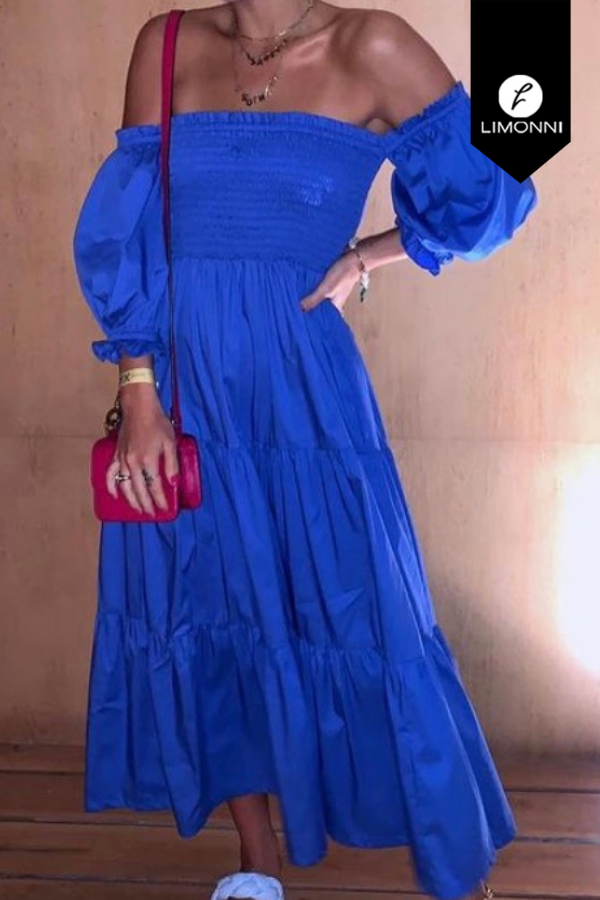 Vestidos para mujer Limonni Mailia LI3453 Maxidress azul rey