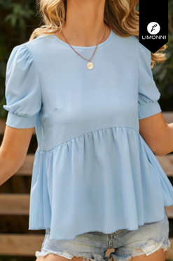 Blusas para mujer Limonni Mailia LI3481 Casuales azul cielo