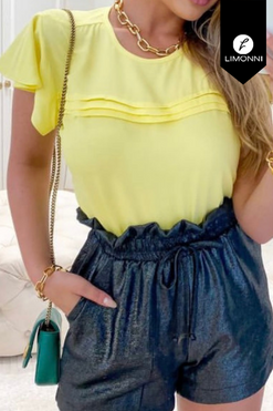 Blusas para mujer Limonni Mailia LI3485 Casuales amarillo