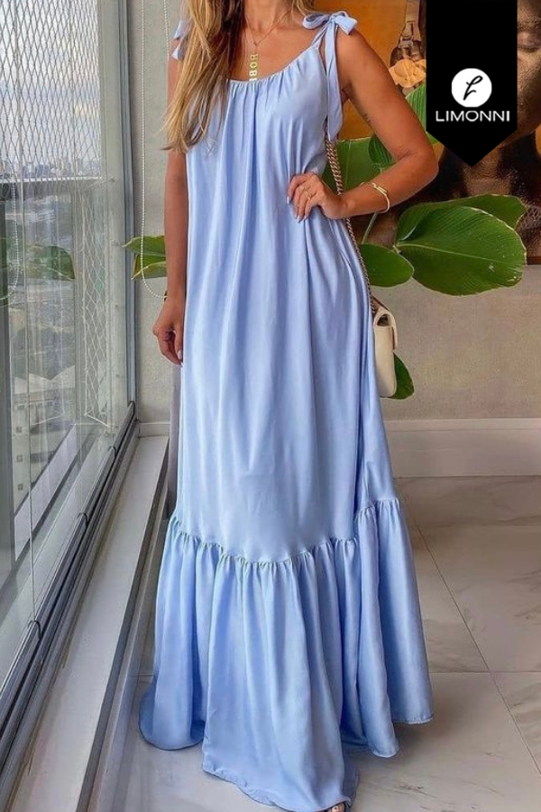 Vestidos para mujer Limonni Mailia LI3490 Maxidress azul cielo