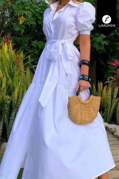Vestidos para mujer Limonni Mailia LI3521 Maxidress blanco