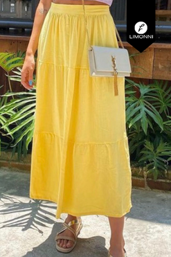 Faldas para mujer Limonni Mailia LI3539 Largos elegantes amarillo