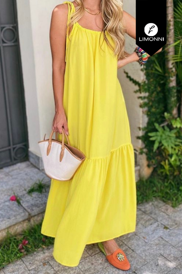 Vestidos para mujer Limonni Mailia LI3542 Maxidress amarillo