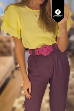 Blusas para mujer Limonni Mailia LI3560 Casuales amarillo