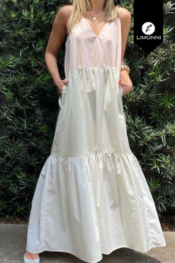 Vestidos para mujer Limonni Mailia LI3577 Maxidress blanco