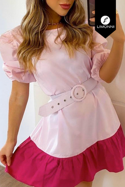Vestidos para mujer Limonni Mailia LI3580 Cortos Casuales rosa