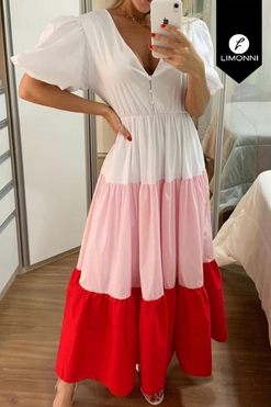 Vestidos para mujer Limonni Mailia LI3581 Maxidress rosa