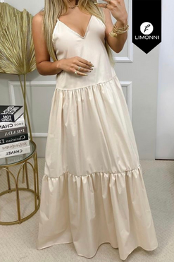 Vestidos para mujer Limonni Mailia LI3582 Maxidress beige