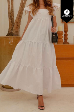 Vestidos para mujer Limonni Mailia LI3588 Maxidress blanco