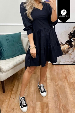 Vestidos para mujer Limonni Mailia LI3595 Cortos Casuales negro