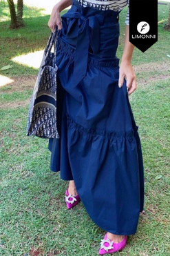 Faldas para mujer Limonni Mailia LI3598 Largos elegantes azul turquie
