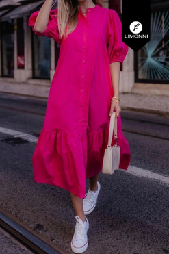 Vestidos para mujer Limonni Mailia LI3610 Maxidress fuscia
