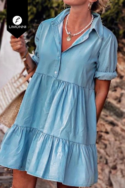 Vestidos para mujer Limonni Mailia LI3615 Cortos Casuales azul cielo