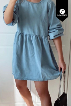 Vestidos para mujer Limonni Mailia LI3633 Cortos Casuales azul cielo