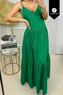 Vestidos para mujer Limonni Mailia LI3640 Maxidress verde esmeralda
