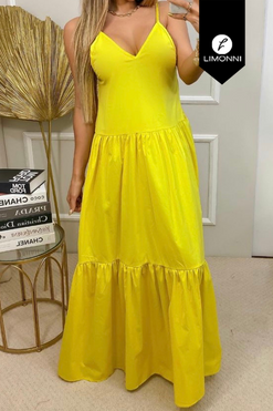 Vestidos para mujer Limonni Mailia LI3642 Maxidress amarillo